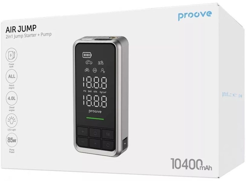 Пусковий Пристрій 2 in 1 + Насос Proove Air Jump 10400mAh 1000A 0001047 фото